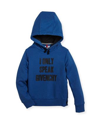 Givenchy I Only Speak Givenchy Hooded Sweatshirt, Size 12